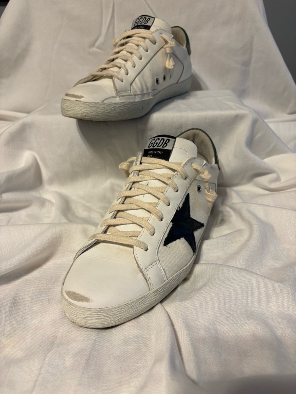Golden Goose Off-White Superstar Sneakers with Black Star